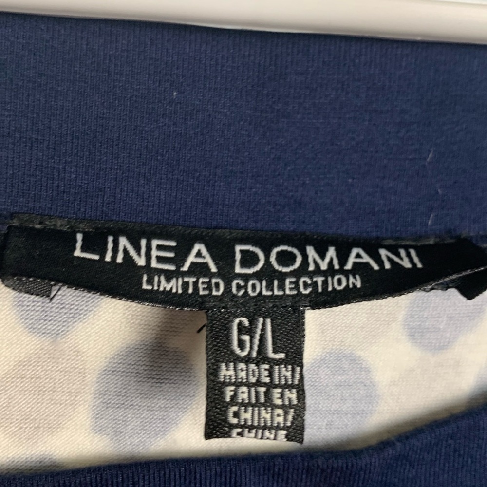 Linea Domani Navy and Beige Sleeveless Summer Dress, Stretch, Lightweight - Picture 5 of 9